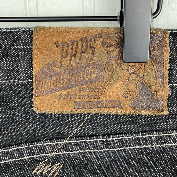 PRPS Rambler Multi-tone Dark Wash Black Denim Button Fly Jeans Men's Size 32 - Picture 11 of 11